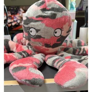 RARE Mary Meyer Pink Camo Octopus Plush. 17" From Tip To‎ Tip. EUC